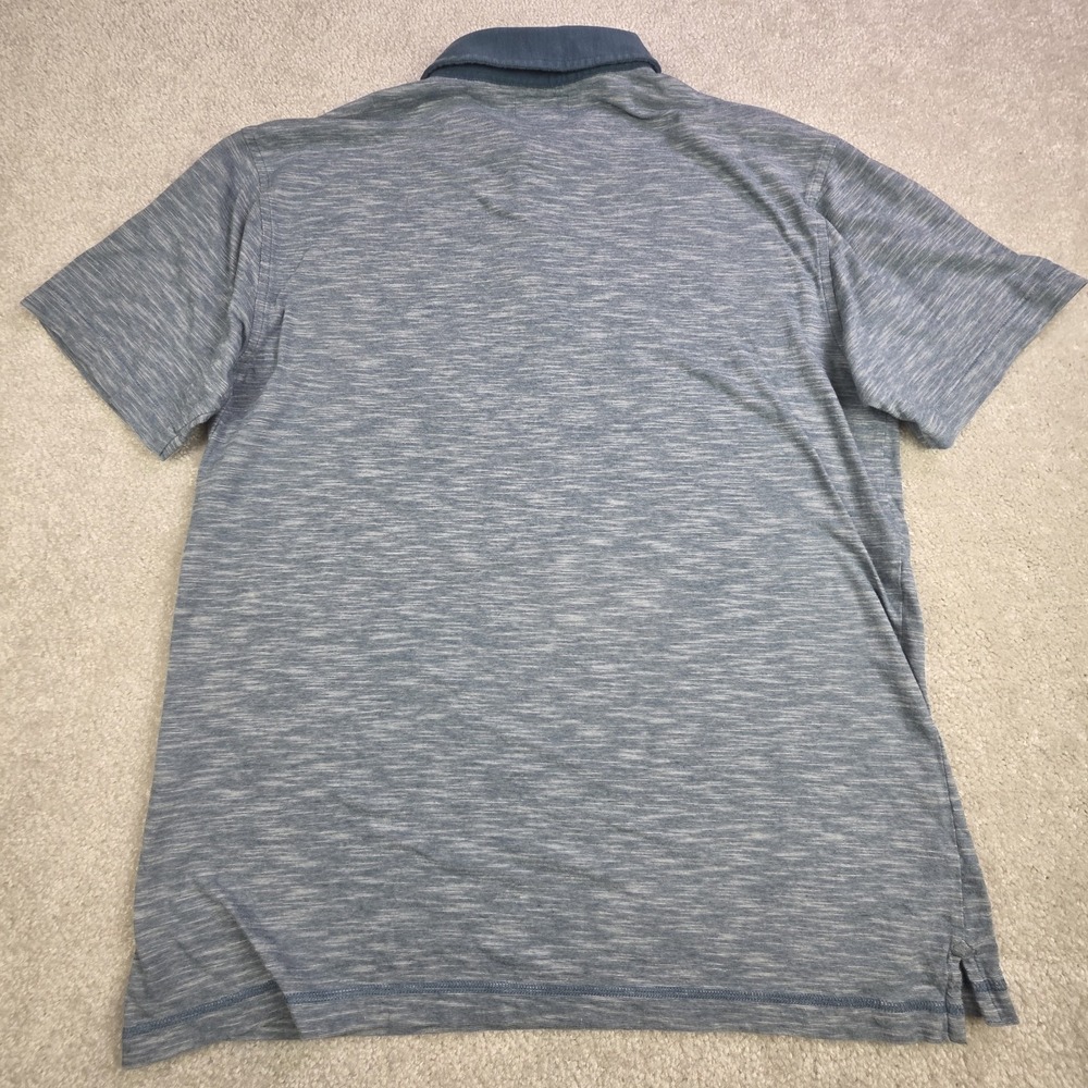 Linksoul Cotton Polo Men's Large Heather Blue Golf Soft Stretch Lightweigt - Picture 2 of 8